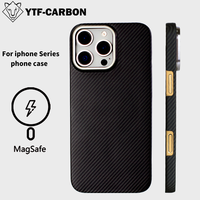 YTF carbon fiber compatible Magsafe magnetic phone case suitable for iPhone 16 15 Pro Max aramid fiber for iPhone 14 phone Cover