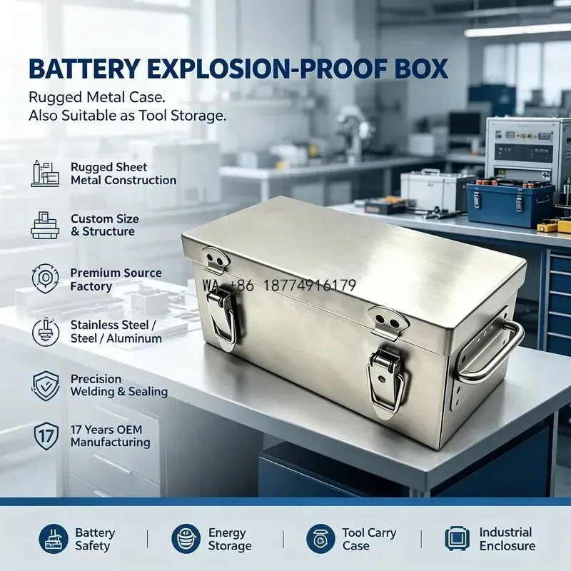 wmwmnu Custom stainless steel lithium battery safety box Fireproof metal lithium battery safe for battery storage andODM OEM