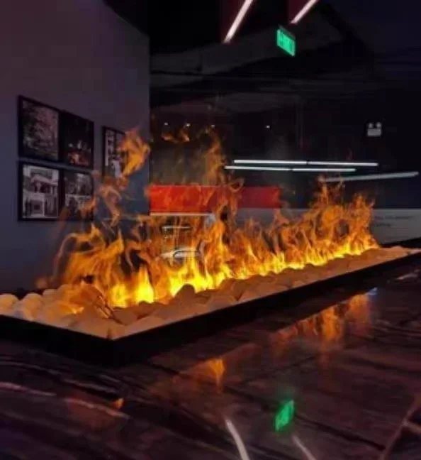 1000mm pedra branca inteligente vapor de água/simulação de atomização chama lareira elétrica embutida led decoração de suspensão de parede