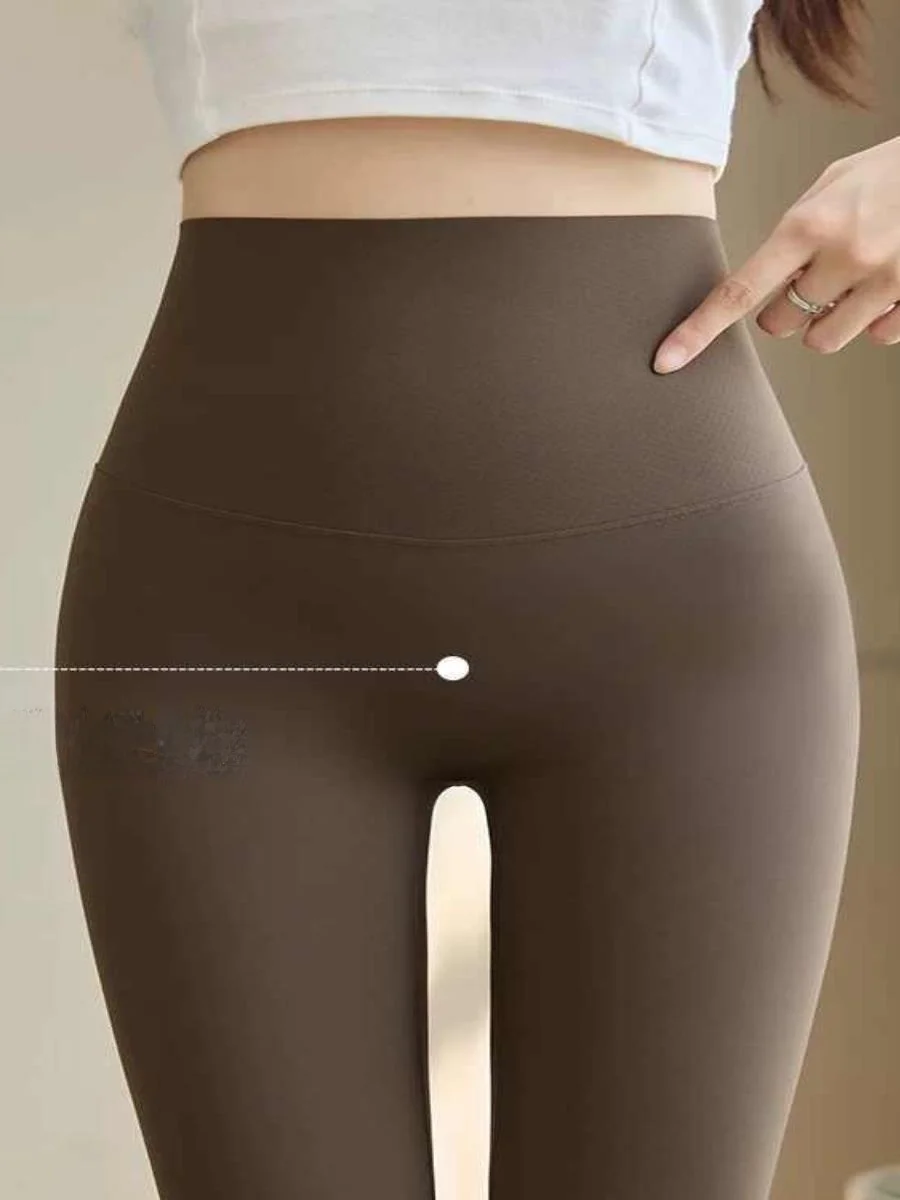 High Waist Thiened Fce Yoga Pants Women's Outerwear Spring Autumn Winter ark Pants Slimming Base Layer Pants