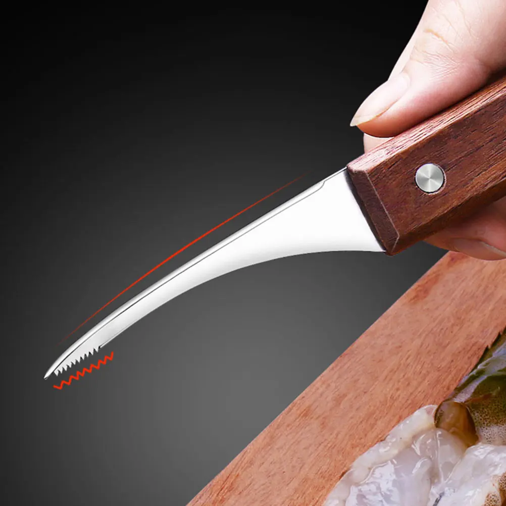 

Shrimp Knife Deveiner Tool Stainless Steel Shell Peeler Compact Lightweight Storage Safe Practical Gadgets Opener Line