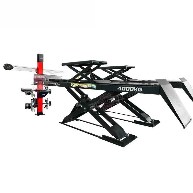 ultra-thin child and mother large shear lift 4 tons special maintenance lift four-wheel aligner
