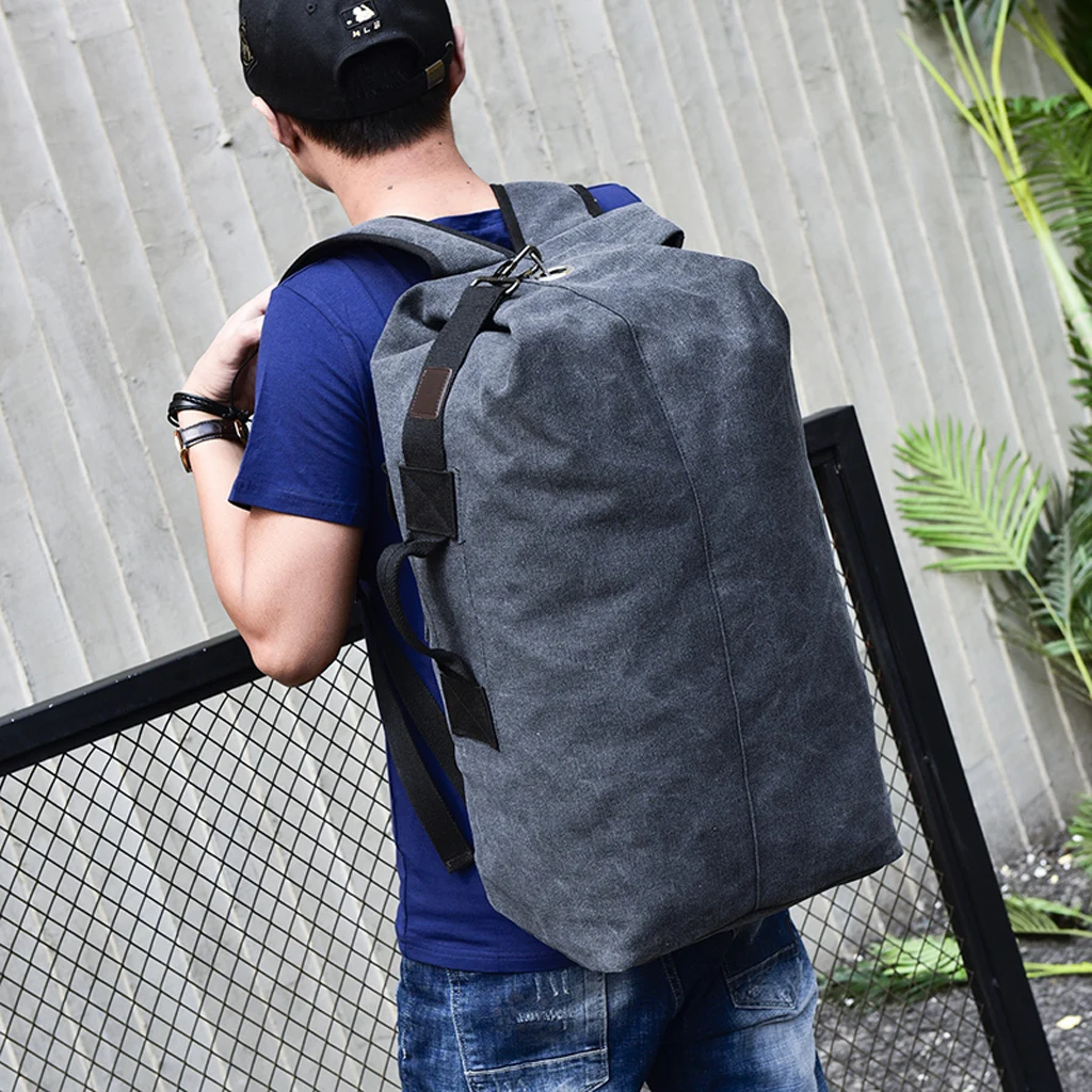 Outdoor Canvas Hiking Backpack Sport Rucksack Travel Duffel Bag