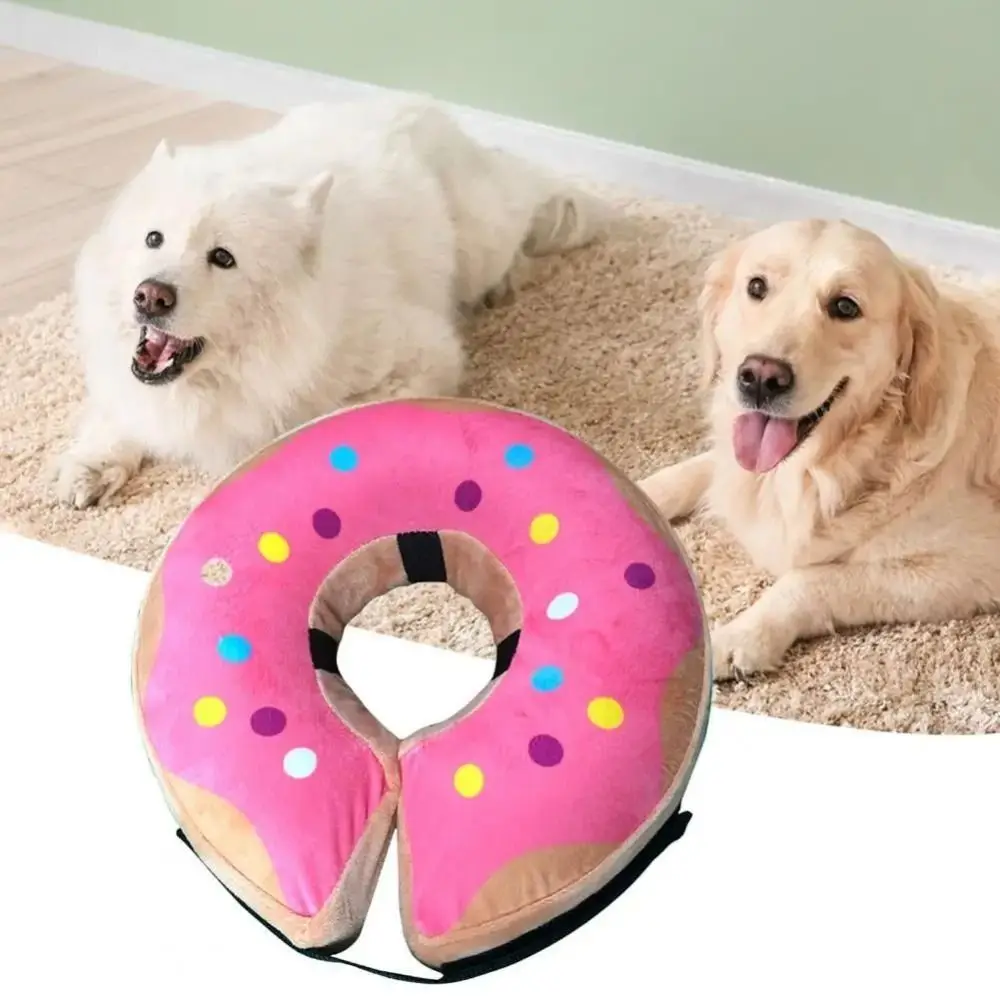 Soft Protective Pet Recovery Cone Adjustable S/M/L/XL Elizabeth Cone Collar Fastener Tape Inflatable Dog Lick-proof Collar Wound