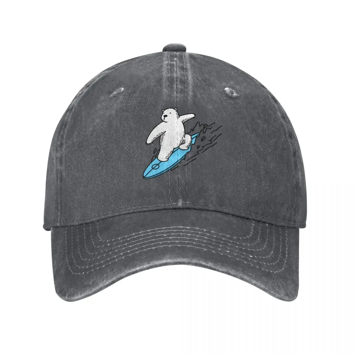 Bear Surfer Baseball Cap Fashion Beach fishing hat Rave funny hat Men's Baseball Women's
