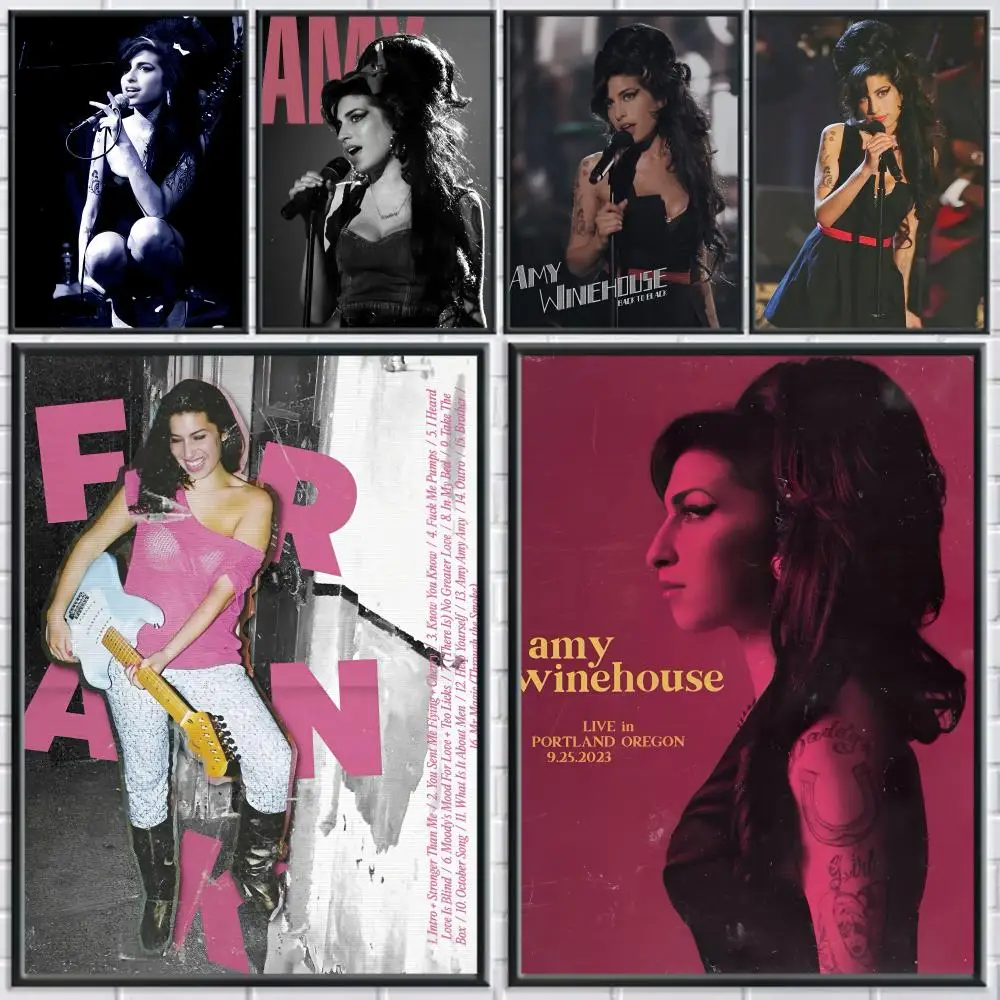 

Singer Girl Amy W-Winehouse Painting Calligraphy Canvas Posters Wallart for Living Room Painting Decoration Room Wall Decor