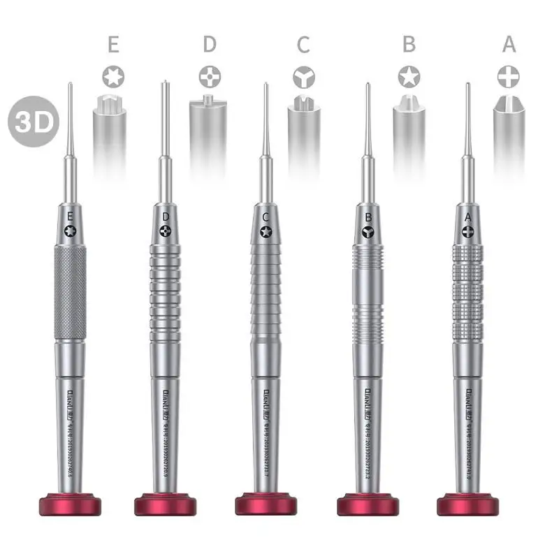 QIANLI 3D IFlying Screwdrivers for Mobile Phone Repair, A B C D E Tips, High Precision and Hardness Disassemble Bolt Drivers