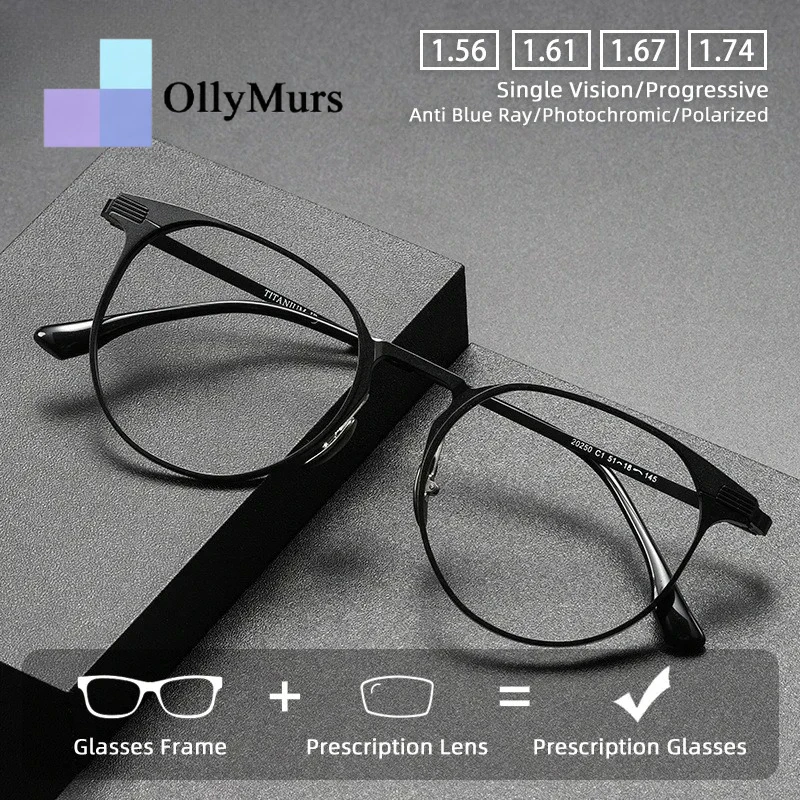 

Очки OLLYMURS с квадратной титановой оправой, защитой от синего света, фотохромные, для коррекции близорукости и чтения, с возможностью индивидуальной установки линз по рецепту