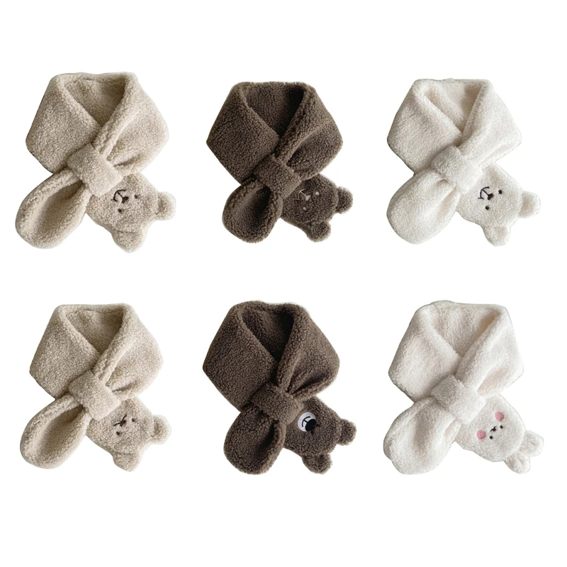 

Winter Warm Scarf Lovely Kids Thick Warm Scarves Unisex Cartoon Bear Pattern