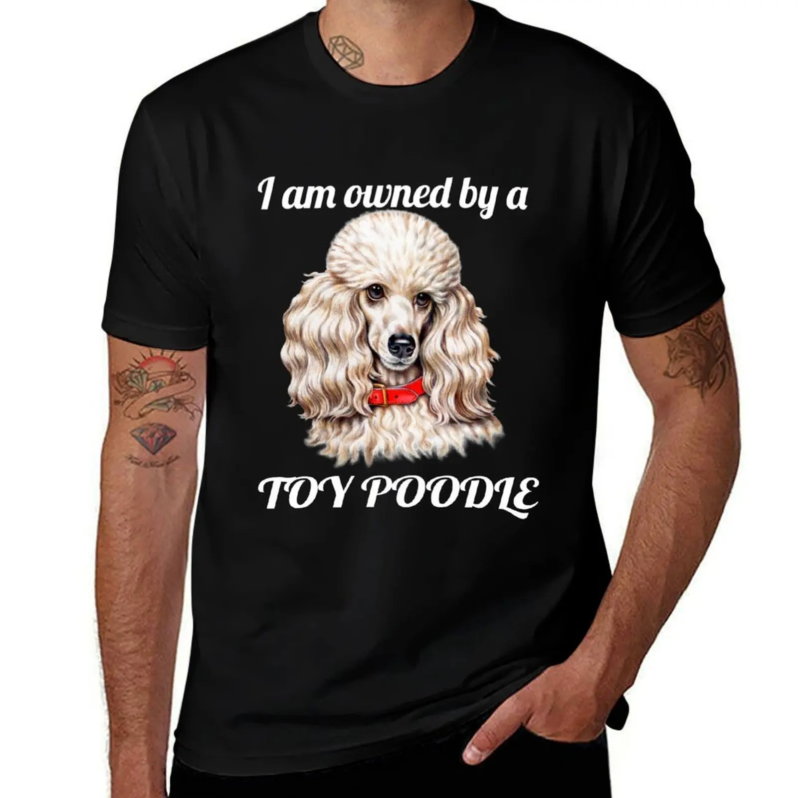 

man casual man T-Shirt Toy black I man cotton shirt owned t shirt am for by Poodle for a t plain t-shirt package