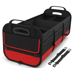 Trunk Organizer for Car Collapsible Multi Compartment Car Trunk Organizer with 2 Retractable Straps for All Kinds of Cars, SUV