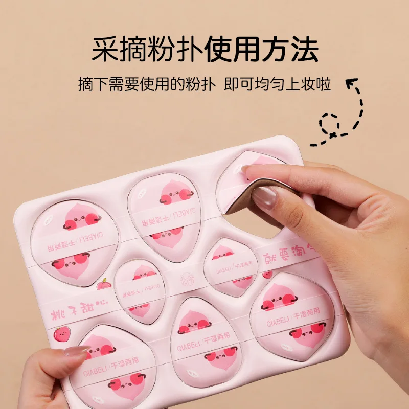 8 pièces bouffée de poudre visage Triangle éponge de maquillage bouffées de velours doux pour poudre libre réglage poudre mélangeur fond de teint éponge