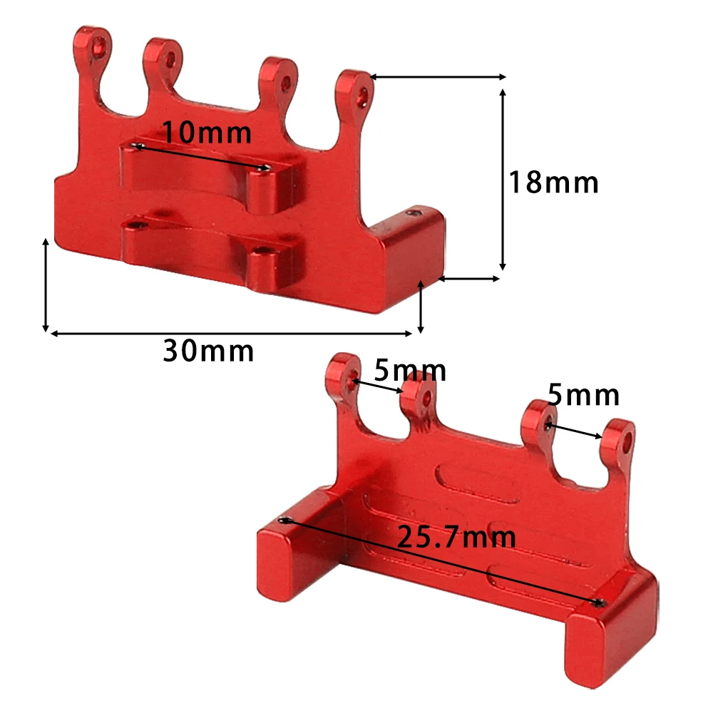 Aluminum Servo Mount Bracket Base for 1/24 AX24 RC Crawler Car Servo Fixed Holder Upgrade Parts Black Red Silver 3.2g