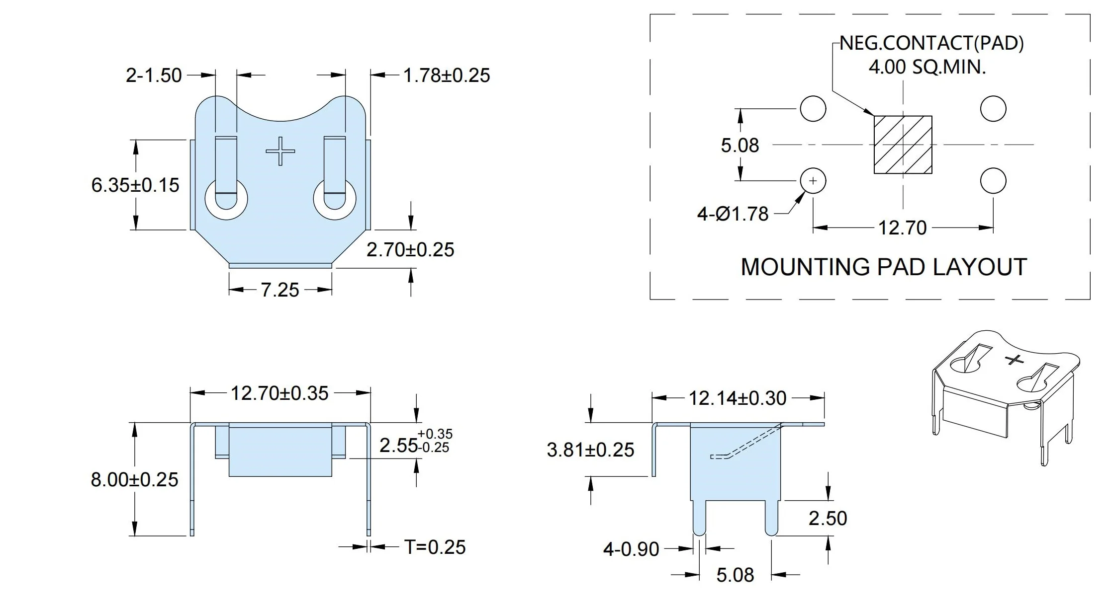 1000pcs/lot DIP AG12, LR43 Coin Cell Battery Holder SbM-1141