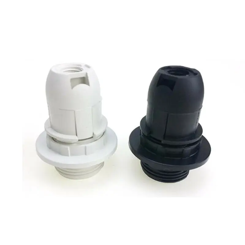 1PCS ES E14 M10 Screw Light Bulb Lamp base Holder Stand Pendant Socket & Lampshade Collar 220V 110v White Black