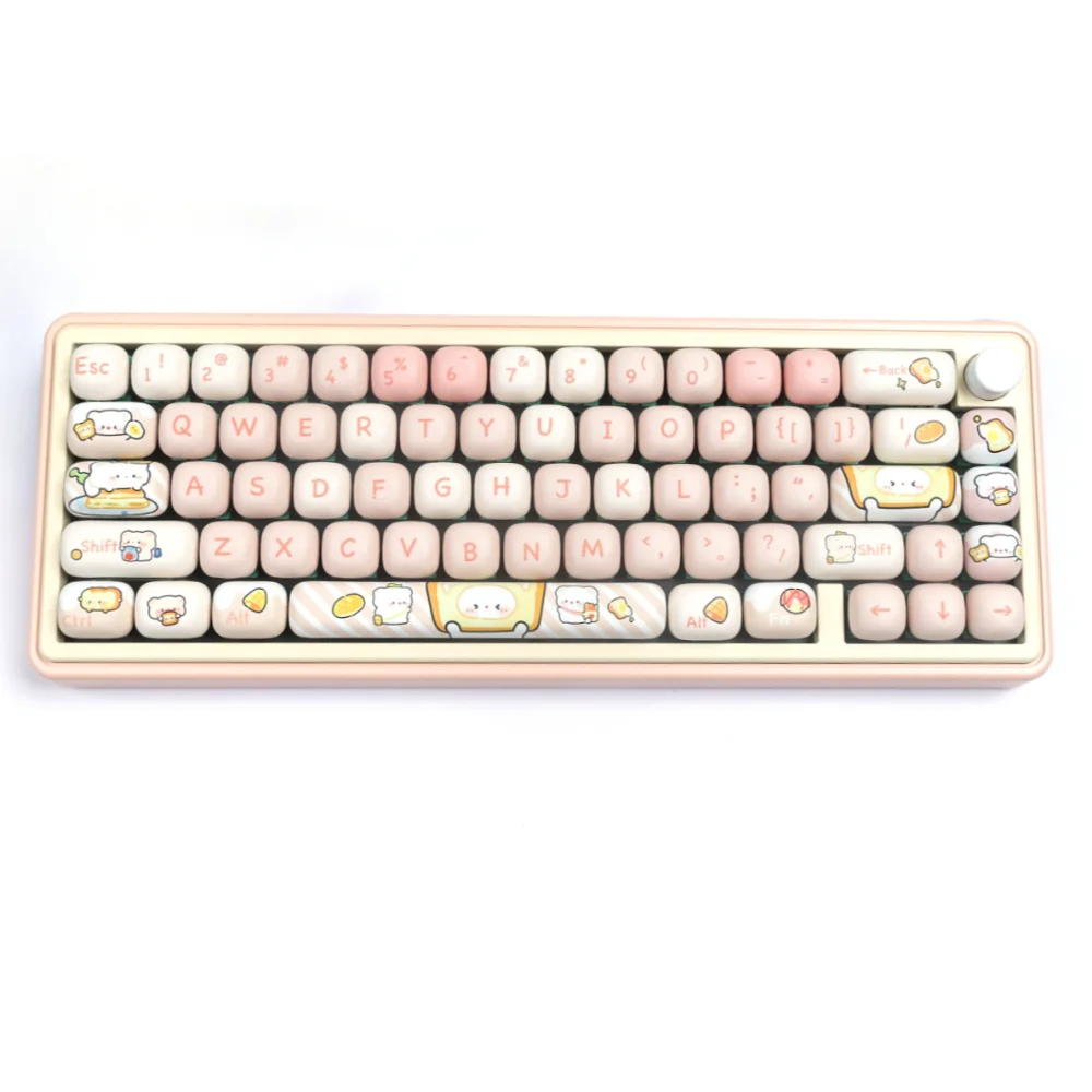 Imagem -03 - Keycap Conjunto para Teclado Mecânico Bread Bear Mog Pbt 146 Chaves 7u Split Space mx Switch 60 84 90 104 108 Layout