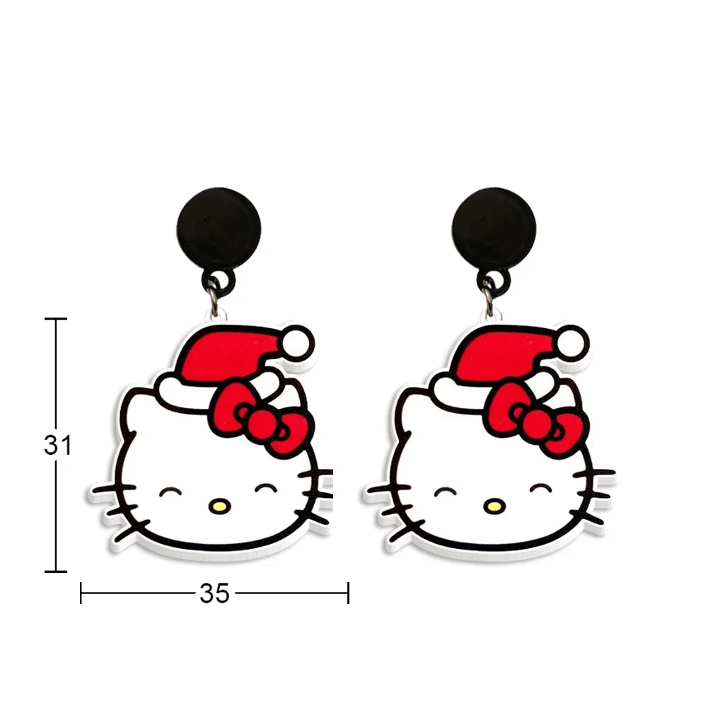 W Hot Sale Acrylic Christmas Cartoon Sanrio Women Gift Party Drop Stud Earrings Fashion Jewelry Earrings