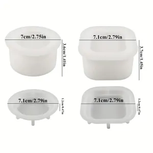 1 set DIY Candle Jar Cetakan Silikon dengan Tutup-Aroma Lilin Jar Membuat Cetakan untuk Resin, Beton, Gypsum-Cetakan untuk Kerajinan Rumah 12 cetakan toples penjualan terbaik - №