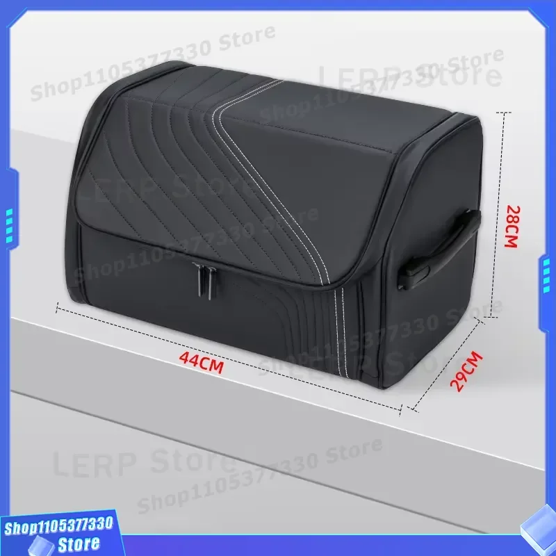 Foldable Leather Car Trunk Organizer Storage Box for General Motors Vehicles Durable Collapsible Cargo Container with Lid