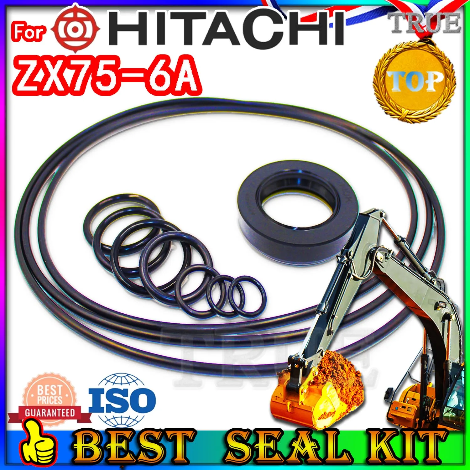 

For Hitachi ZX75-6A Oil Seal Repair Kit Boom Arm Bucket Excavator Hydraulic Cylinder Hit ZX75 6A Gasket Nitrile NBR Nok Washer