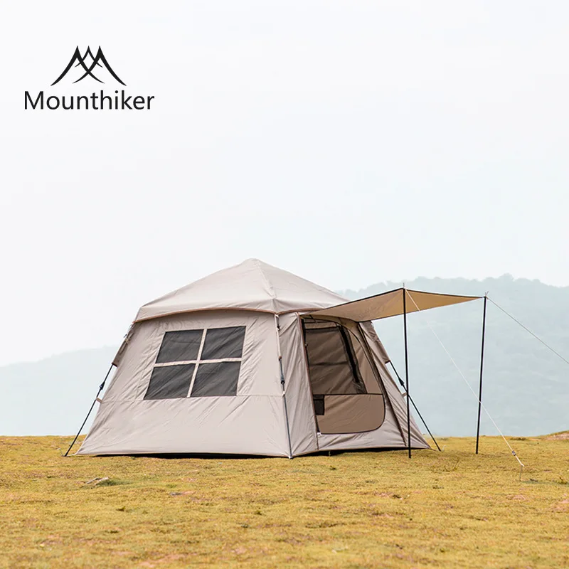 

MOUNTAINHIKER Outdoor Automatic Tent 150D Oxford Cloth Portable 3-4 Persons Fast Build Camping Tent With Door Awning Tarp