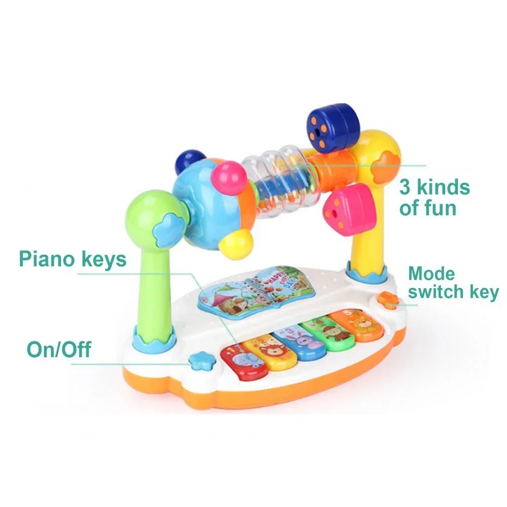 Music Electronic Organ Toys Early Education Baby Activity Set Piano 5 Keys Keyboard Toys for Kids Musical Instruments with Light
