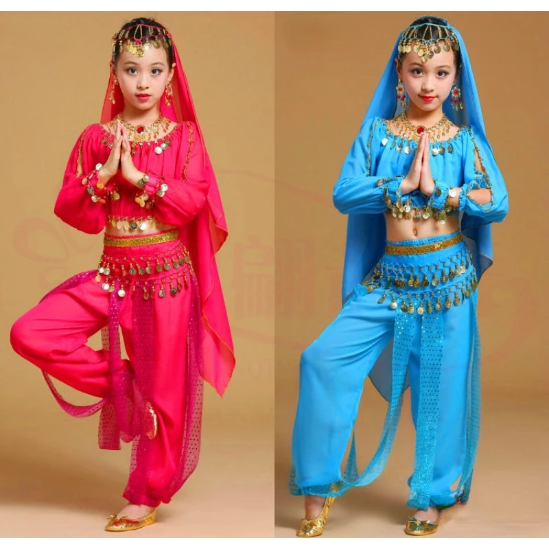 New belly dance practice clothes, children\'s Indian stage performance costumes, children\'s dance performance clothing