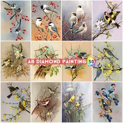 AB Drills Diamond Painting Bird Full Drill Square Diamond ricamo Tree Picture strass Mosaic Flower 5D fai da te Art Home Decor