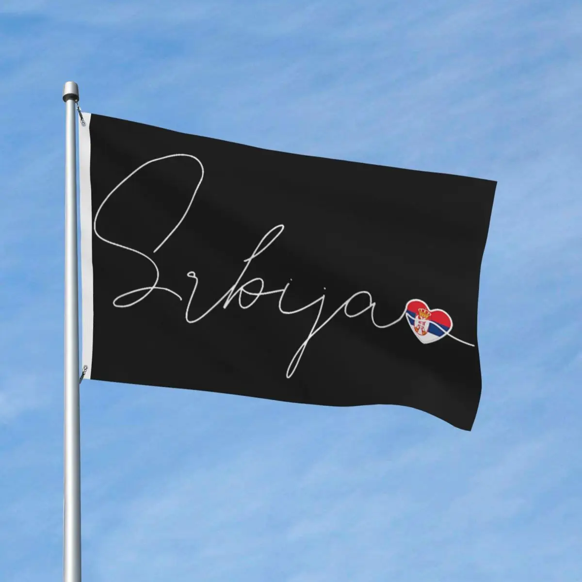 Srbija Simple Love Serbian Flag Heart On Serbia Flag Pattern 90X150cm Flags Hanging Cool Banner For Celebration Home Decoration