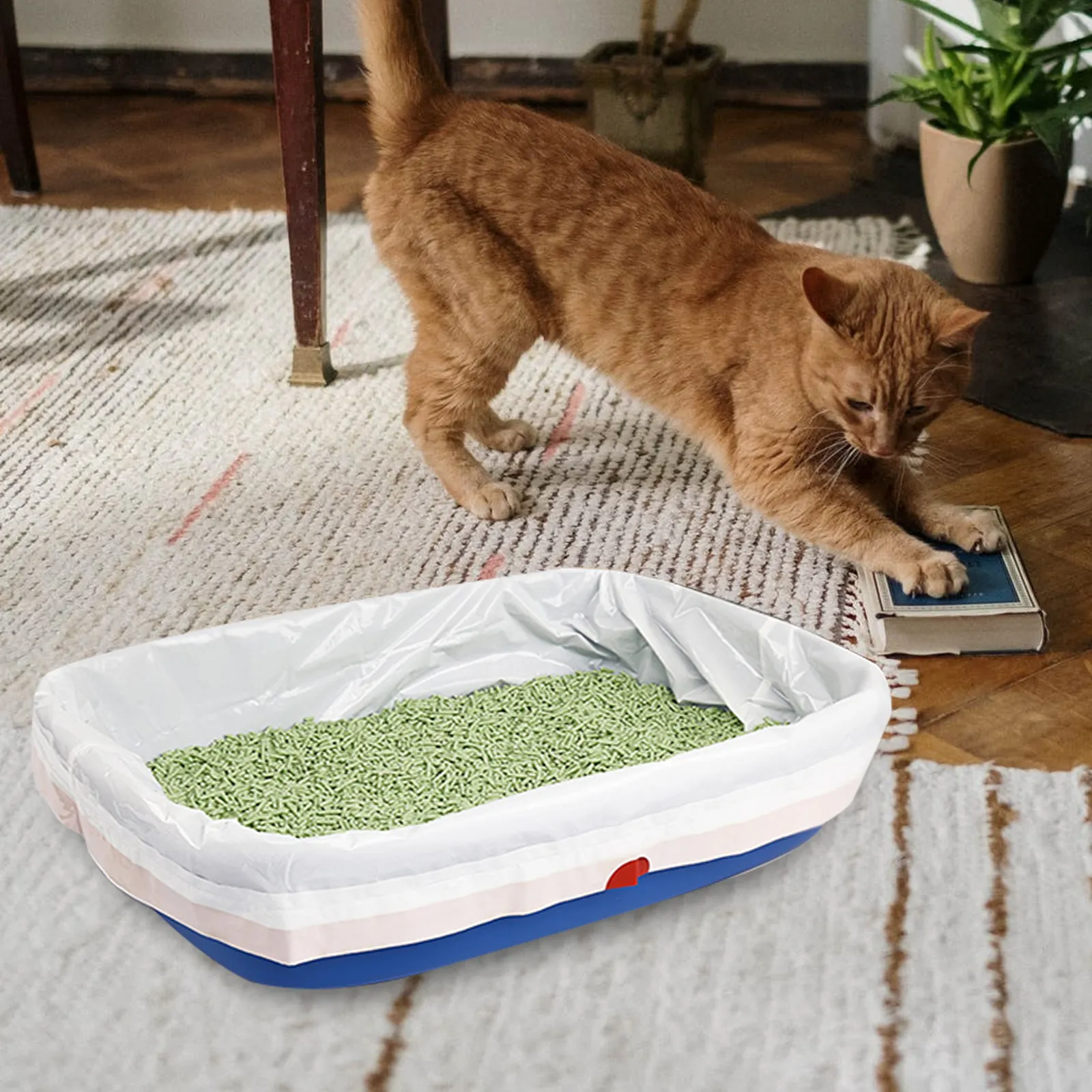 10Pcs Cat Litter Pouch Waterproof Disposable Pe Litter Pan Bag Lightweight Compact for Travel Camping Home Use Cat Supplies