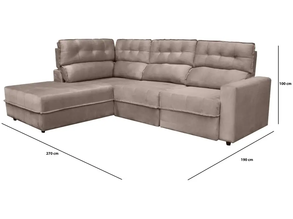 โซฟาเข้ามุม + 2ที่นั่งพับเก็บได้ผ้ากำมะหยี่