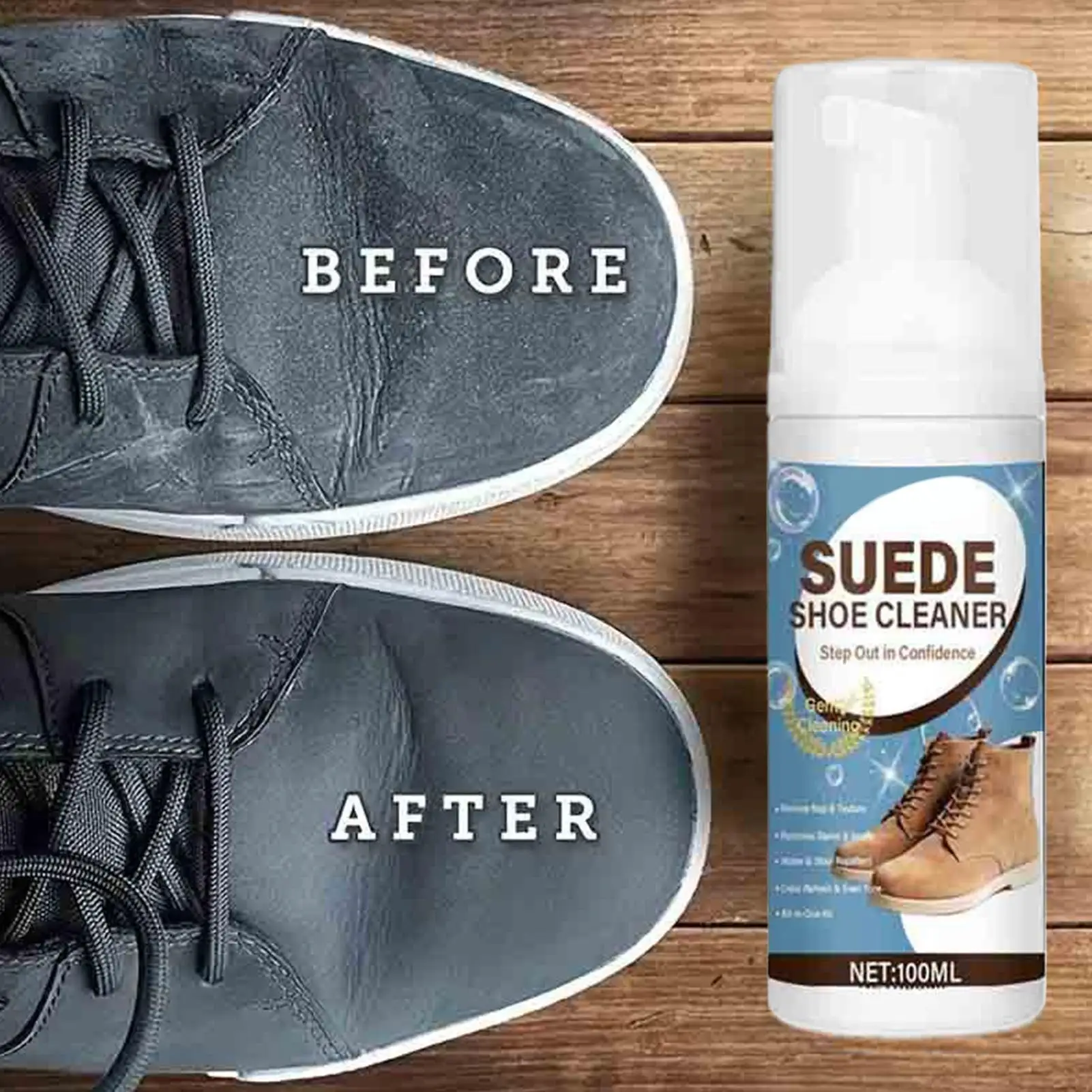 

Спрей-очиститель для обуви 100 мл, портативный, для удаления пятен с кроссовок, нежный, быстросохнущий, для кожи, ткани, обуви и белья