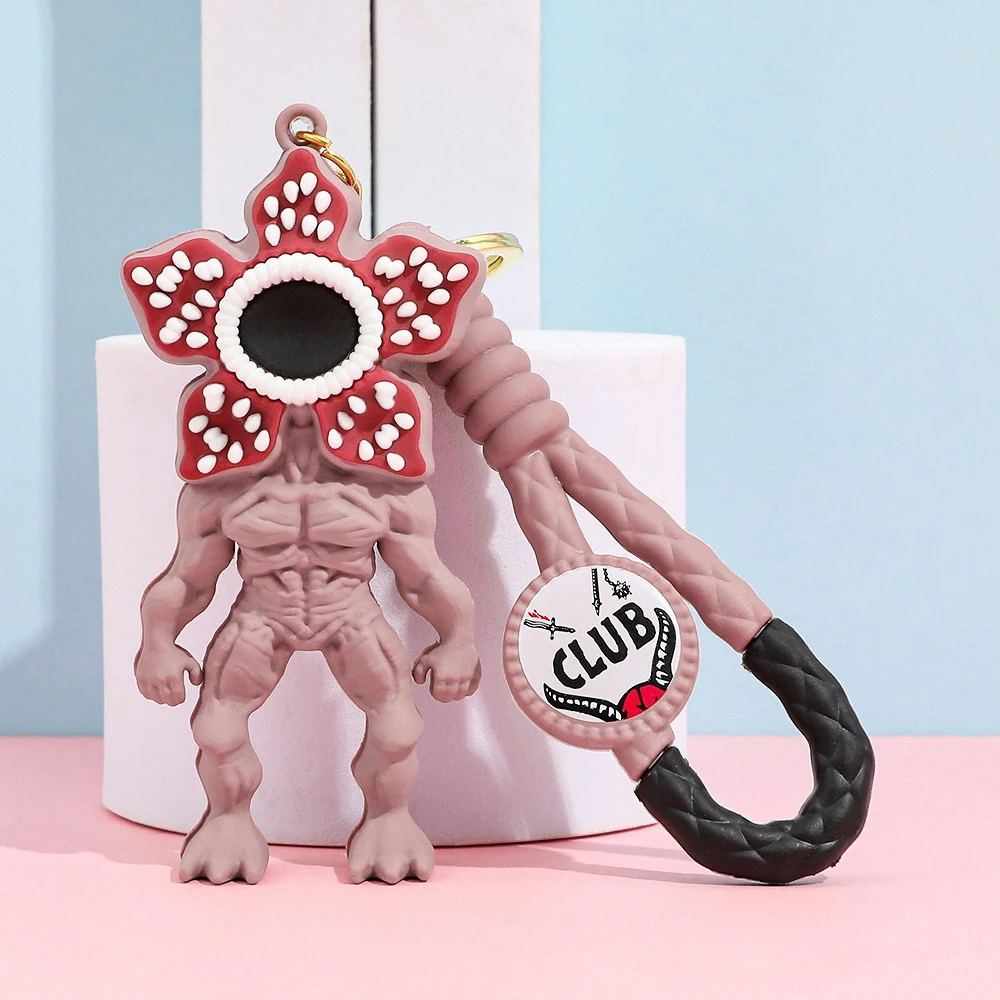 Cartoon Game Characters Keychain Cute Eleven Demogorgon PVC Figure Key Ring For Children Boys Halloween Girls Carnivorous plant