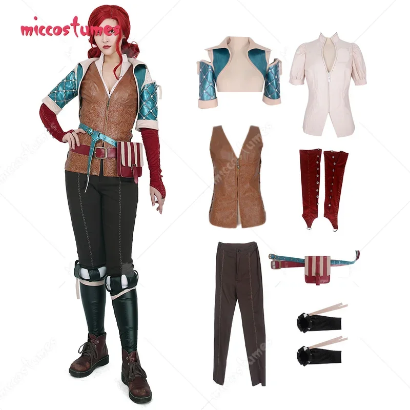 

Miccostumes женский костюм для косплея игра Охота наряд с перчатками ремнями и поясной сумкой