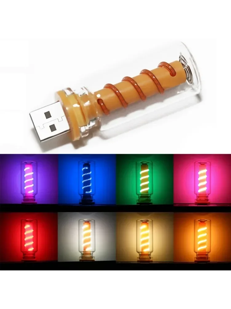 Voiture USB LED spirale Filament tactile gradation ampoule 5V rétro LED ampoule 1W veilleuse Camping incandescent décoratif LED éclairage