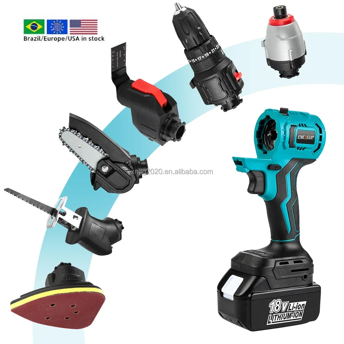 USA/Europe/Brazil Stock Tool Kits 10pcs Hand Power Tools Combo Set Household Hand Drill Driver 6-Tool Combo Kit