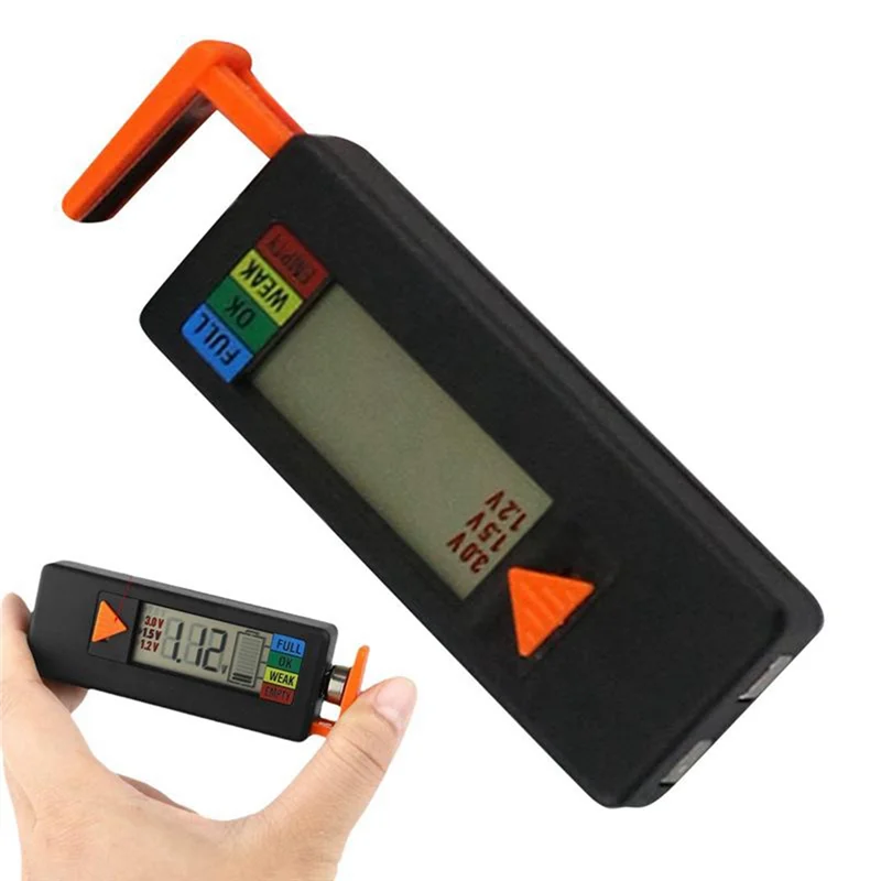 

ABBP-Compact Black Battery Tester With LCD Display, Volt Checker For Button Batteries