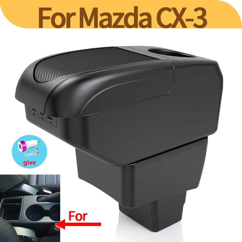 

Многофункциональный органайзер-подлокотник для Mazda CX-3 (версия Skyactiv) и Mazda 2, центральная консоль, автомобильный аксессуар