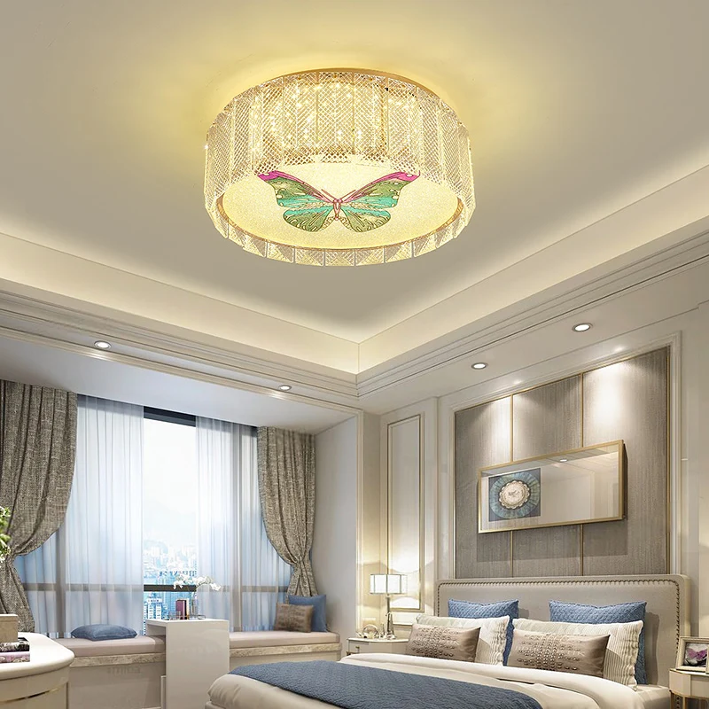 Modern Luxury Round Crystal Interior Lamp Living Room Bedroom LED Ceiling Chandelier Kitchen Island Dining Room  Ceiling Fixture