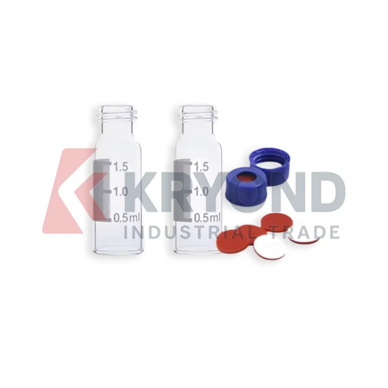 Glass Chromatography Vial 1.5ml 9mm Blue Open Top Cap PTFE Septa 100pcs Laboratory Accessory Research Use Series Pack Set Design