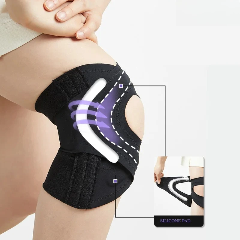 الركبة دعم العظام دعامة الركبة قابل للتعديل مفتوحة الرضفة منصات الركبة معدات الحماية الصالة الرياضية تجريب الرياضة لالتهاب المفاصل آلام المفاصل #4