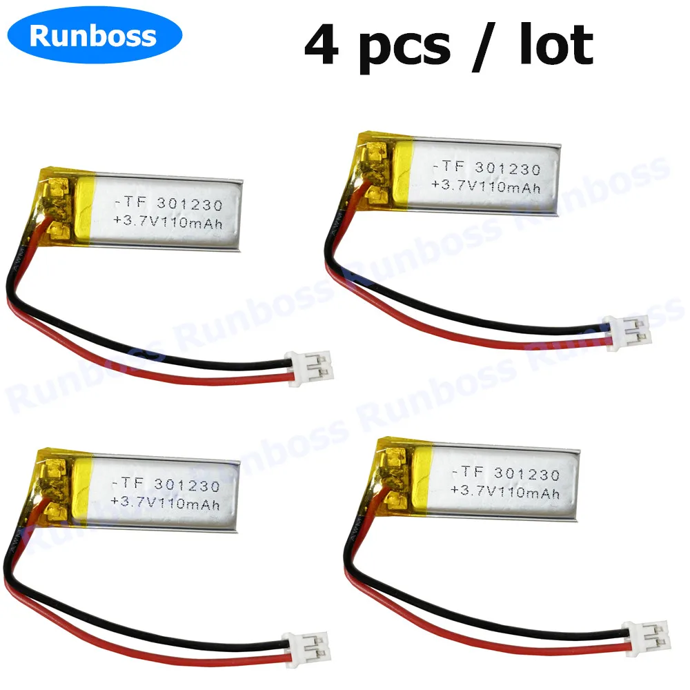 4szt 3.7V 110mAh 301230   Akumulator litowo-polimerowy Li-Po do ładnej klawiatury nano\