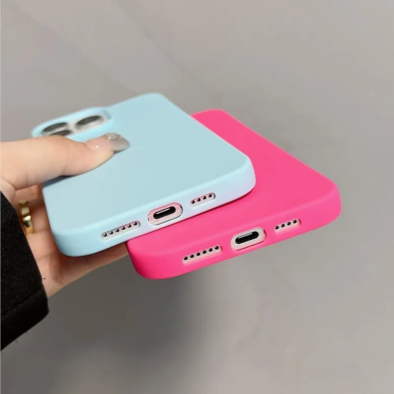 الأصلي الفلورسنت السائل غطاء من السيليكون آيفون 17 الهواء 16 15 14 13 12 11 برو ماكس زائد XS XR X ماتي غطاء التبريد بدون إطار