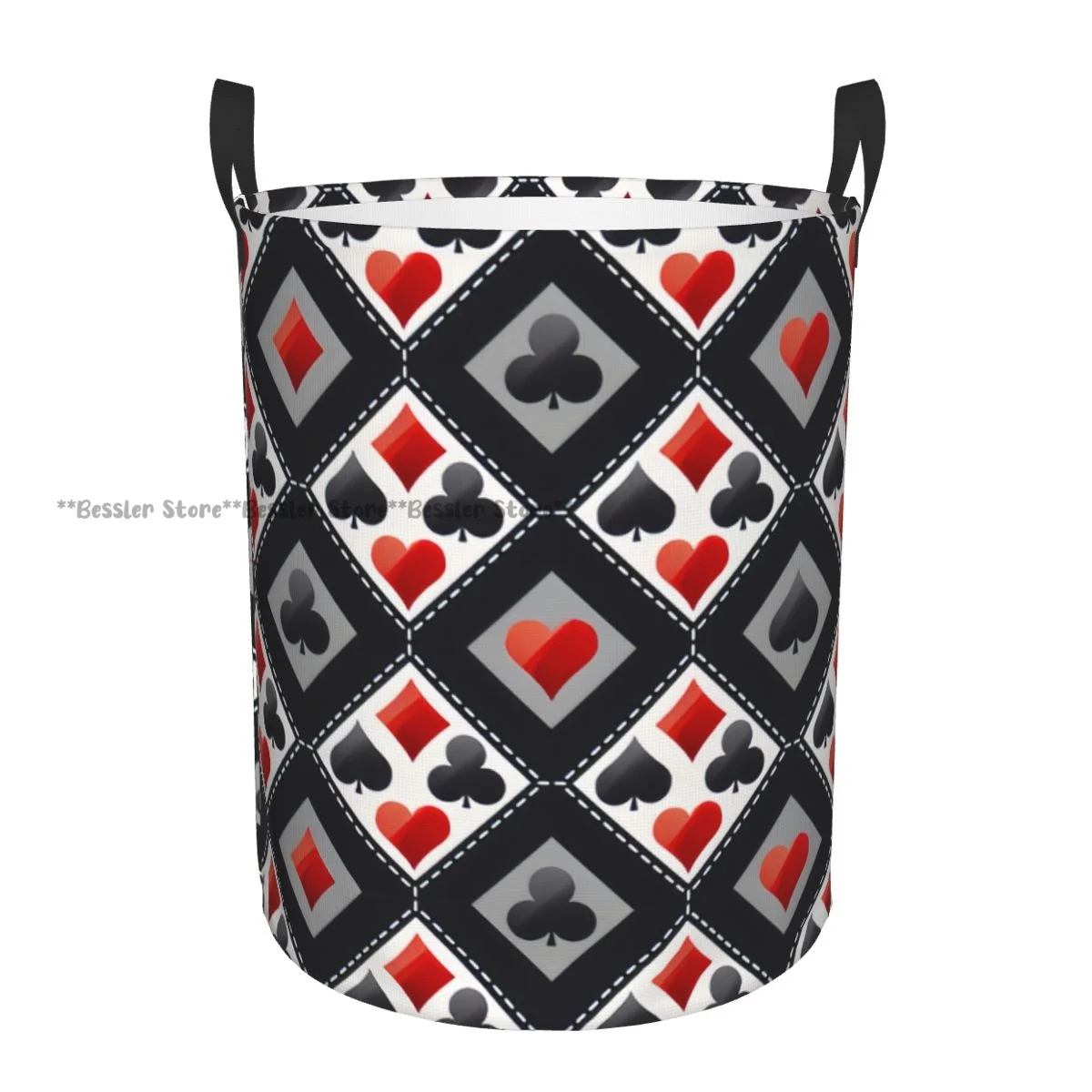 

Dirty Laundry Basket Poker Background Folding Clothing Storage Bucket