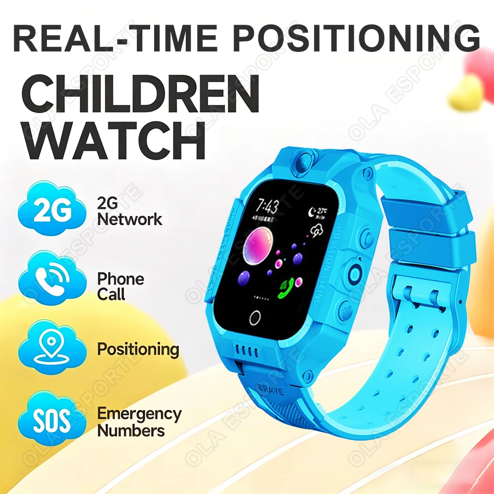 

2026 New Children Smart Watch Call Function For Girl Boy 1.44" HD Touch Screen 2G SIM Card LBS Location Tracker Kids Watch HW12