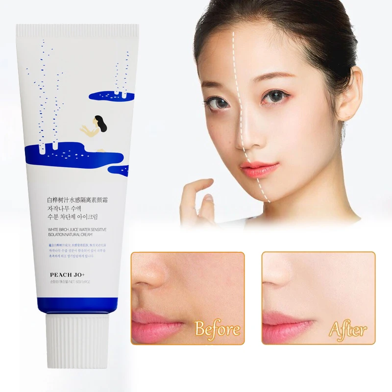 Korean Birch Sap Primer Cream  Natural Brighten Sheer Skin Tone Women's Moisturizes Lightweight Suitable Skin Types Facial Cream