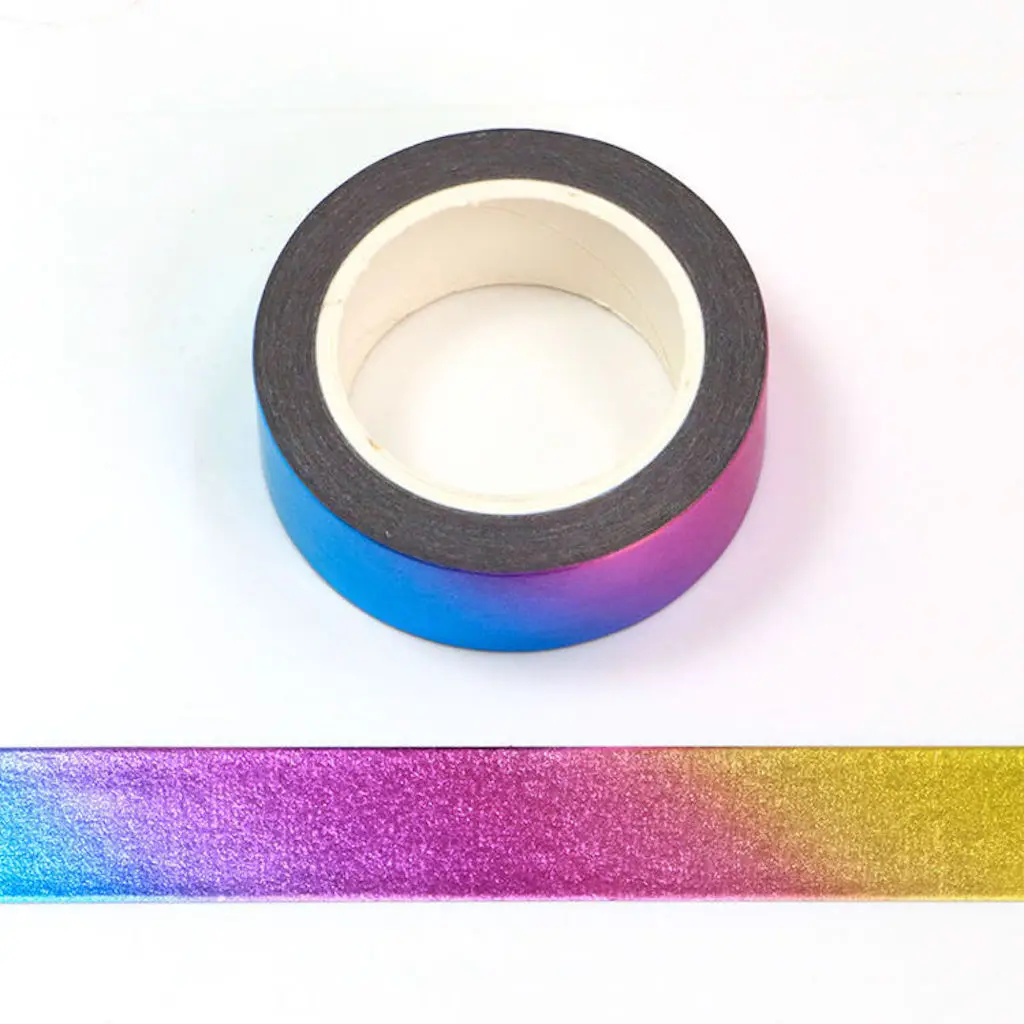 15mmx10m Superior Pretty Foil Washi Tape Featuring A Gradient Colour Effect Scrapbooking School Stationery Cards Masking Tape