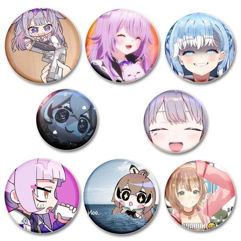 

Anime Hololive VTuber Kawaii Soft Button Pin Usada Pekora Hosimati Uruha Rushia Cartoon Brooch Badge Bag Accessories Friend Gift