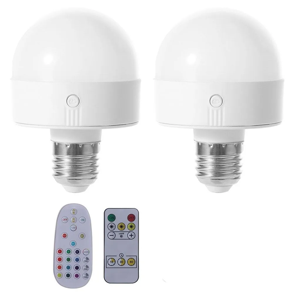 Removable Base Rechargeable LED Bulb USB Rechargeable Timer Function RGB Light Bulb Magnetic Base RGB Lighting Emergency Bulb