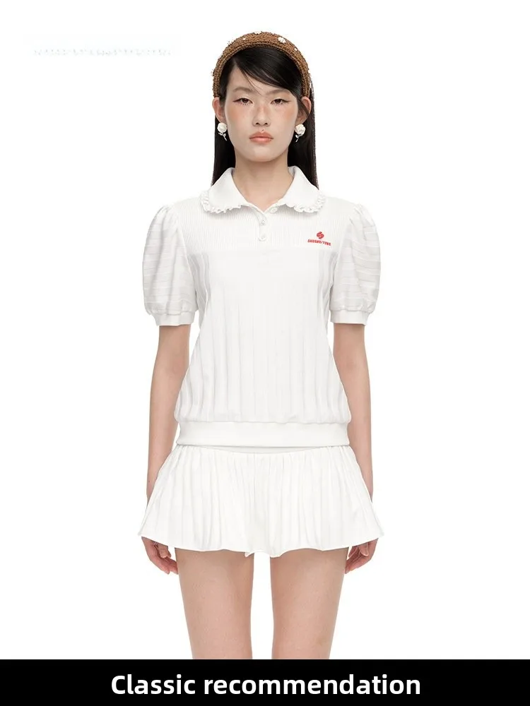 

Женская зимняя модная повседневная блузка с воротником-стойкой, свободного кроя, с коротким рукавом, однотонная, малого размера